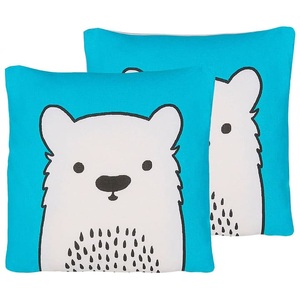 Beliani, Kissen 2er Set aus Baumwolle Modern WARANASI Kissen 2er Set aus Baumwolle Modern WARANASI, Beliani - Dekokissen 2er Set aus Baumwolle Modern WARANASI, One Size, Blau Bunt