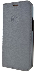 Apple, Mike Galeli - iPhone 12 / iPhone 12 Pro Echtleder Book Case Tasche Flip Cover Hand Made (MARCIP12_6.1-M03) - Grau, 