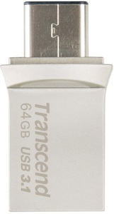 Transcend, Transcend USB-Stick JetFlash 890S 64 GB USB 3.1, Transcend JetFlash 890S, OTG, 64GB, silver, USB 3.1 & USB-C, TS64GJF890S