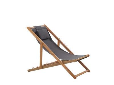 Beliani, Beliani Avellino Gartenliege, Beliani - Liege aus Polyester Klassisch AVELLINO, One Size, Spacegrau