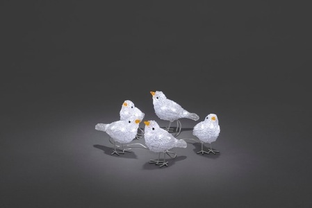 Konstmide CHRISTMAS, Niedliche Außen-Deko LED Vogelquintett, 