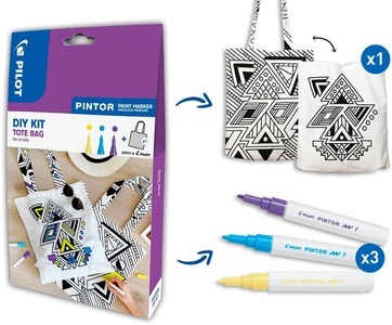 Pilot, Pilot - Pintor DIY Fashion Bag, Pilot Marker Pintor Fashion Bag, 1 Marker, 1 Tasche, SET PINTOR D