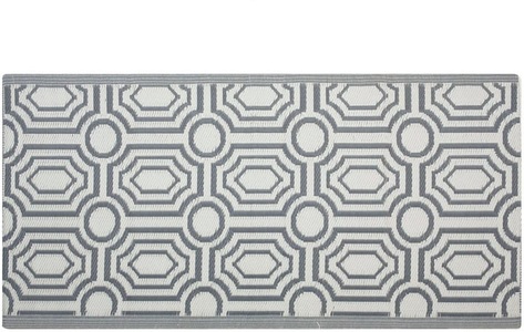 Beliani, Beliani Outdoor Teppich dunkelgrau 90 x 180 cm zweiseitig BIDAR, Beliani - Teppich aus Polypropylen Modern BIDAR, 180cm, Spacegrau