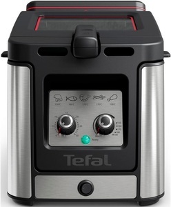Tefal, TEFAL Clear Duo - Fritteuse (Schwarz/Silber), Moulinex FR600DCH Clear Duo Fritteuse
