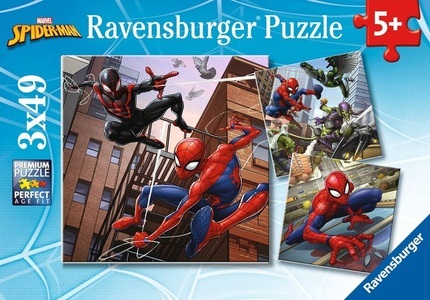 Ravensburger, Ravensburger Spider-Man beschützt die Stadt, Puzzle SPIDER-MAN BESCHÜTZT DIE STADT 3x49-teilig