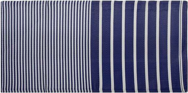 Beliani, Beliani Outdoor Teppich marineblau 90 x 180 cm HALDIA, Beliani - Teppich aus Polypropylen Modern HALDIA, 180cm, Dunkelblau