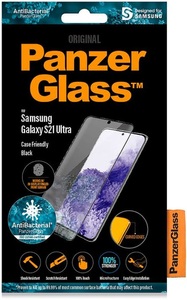 Samsung, PanzerGlass - Samsung Galaxy S21 Ultra 5G Antibakterielle Panzer Glas Display Schutzfolie Case Friendly mit Rahmen 0.3mm (7258) - Schwarz, PanzerGlass Displayschutzfolie »7258«, für Galaxy S21 Ultra