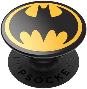 POPSOCKETS, Popsockets Batman Logo - Handy Griff und Ständer (Schwarz/Gelb), PopSockets Halterung Premium Batman
