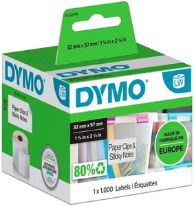 Dymo, DYMO Etiketten Rolle 11354 S0722540 57 x 32 mm Papier Weiß 1000 St. Permanent Universal-Etiketten, Dymo Universal-Etiketten, non-permanent, 57mm, 32mm, S0722540