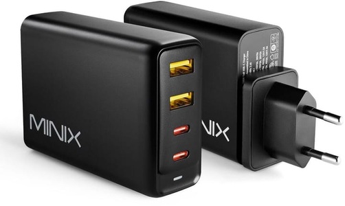 Minix, MINIX NEO P2 - 4-Port GaN Ladegerät (Schwarz), Minix USB-Wandladegerät NEO P2 4-Port GaN