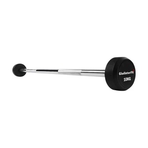 GladiatorFit Langhantel Gummi : 10 KG Langhantel