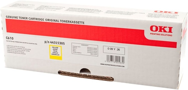 OKI, Original Tonerpatrone gelb OKI 44315305, Oki Toner, gelb, 44315305, (6'000 Seiten)