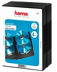 HAMA, Hama 51186 DVD Double Slim BOX - DVD-Leerhülle (Schwarz), Hama DVD Hülle 00051186 4 CDs/DVDs/Blu-rays Schwarz Polypropylen 5 St.