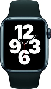 Apple, APPLE Watch SE (GPS + Cellular) 40 mm - Smartwatch (130 - 200 mm, Fluorelastomer, Space Grau/Schwarz), Watch SE, Cellular
