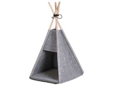 Beliani, Beliani ULUBEY, 35 x 40 cm Tierbett, Beliani - Tierbett aus Filz Skandinavisch ULUBEY, 70 CM, Taubengrau