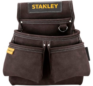 Stanley, Stanley Gürteltasche Leder, doppelt Werkzeugtasche, Stanley Gürteltasche Leder, doppelt