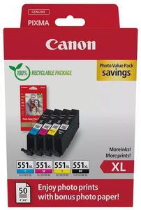 Canon, Tinte Photo Value Pack CLI-551XL, Tinte Photo Value Pack CLI-551XL