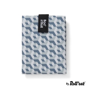 Rolleat, Roll'eat black tiles snack bag-Grey, Boc'nRoll Lunch Wrap Kacheln To-Go Sandwich Tasche