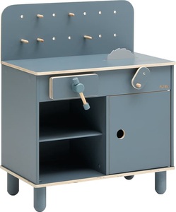 FLEXA, FLEXA Kinder-Werkbank DARK BLUE mit Sägerad aus Holz, Spielzeug PLAY WORKBENCH