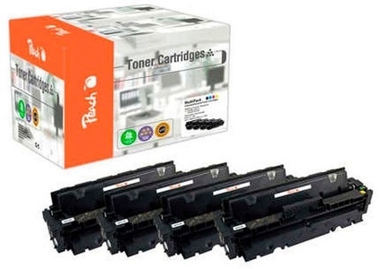 Peach, Peach Spar Pack Tonermodule kompatibel zu HP 410A, CF410-3A, Peach HP 410 A 4 Toner (bk, c/m/y) ersetzt HP No. 410A, CF410A, CF411A, CF412A, CF413A für z.B. HP Color LaserJet Pro MFP M 477 fnw