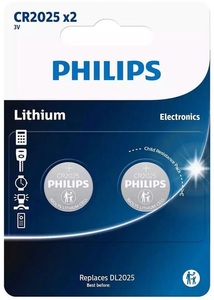 Philips, Philips Minicells CR2025P2 - batterie - CR2025 - Li x 2, Philips Knopfzelle Lithium CR2025 2 Stück