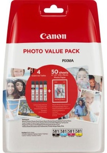 Canon, Canon Cli-581 Tintenpatronen Multipack + Glossy Fotopapier Tintenpatrone, Canon Tintenpatrone, BKCMY, Photo, Multipack, CLI-581BKCMY