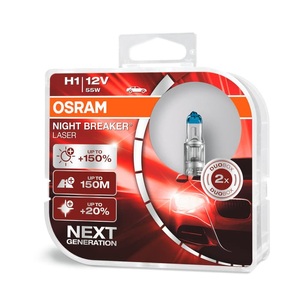 Osram Auto, Osram Auto Halogen Leuchtmittel Night Breaker® Laser Next Generation H1 55 W 12 V, 