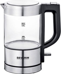 Severin, Severin 3472 Wasserkocher schnurlos, Überhitzungsschutz Edelstahl (gebürstet), Schwarz, SEVERIN, Wasserkocher, Severin WK3472 Wasserkocher, Produkte & Wohnen