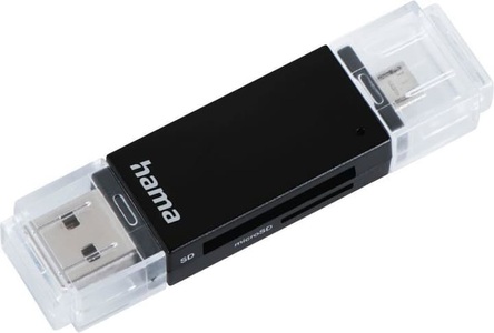 HAMA, Hama - USB-2.0-OTG-Kartenleser ''Basic'', SD/microSD, Schwarz, HAMA Basic - Kartenleser (Schwarz)