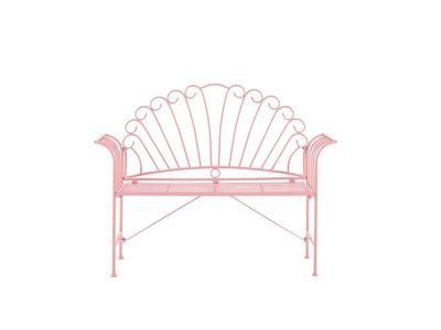 Beliani, Beliani Gartenbank rosa Metall 125 cm Cavinia, Beliani - Gartenbank aus Eisen Retro CAVINIA, One Size, Pink