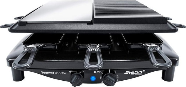 Steba, Premium Raclette RC 8 Black Steel, Steba RC 8 Black Steel Raclettegrill schwarz