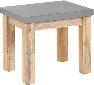 Beliani, Beliani Gartenstuhl Beton / Akazienholz grau heller Holzfarbton OSTUNI, 