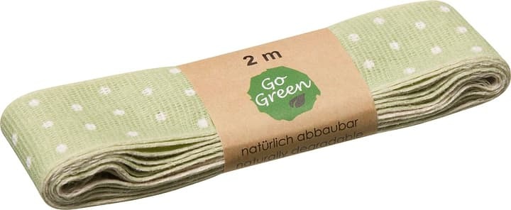 undefined, Opitec - GoGreen Baumwollband Punkte, 2 m lindgrün (25 mm), 