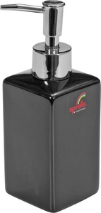 Spirella, SPIRELLA Seifenspender QUADRO, Spirella Seifenspender Quadro Schwarz | 17.5 × 6.5 × 6.5 cm