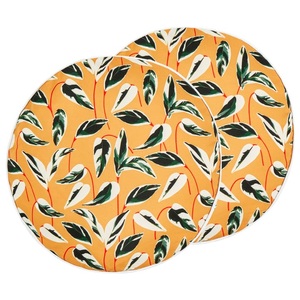 Beliani, Kissen 2er Set Aus Polyester Modern Taggia Unisex S/M, Beliani - Gartenkissen 2er Set aus Polyester Modern TAGGIA, One Size, Gelb Bedruckt
