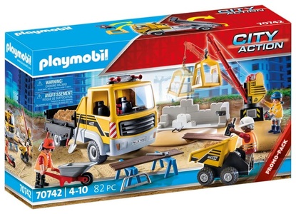 PLAYMOBIL, Playmobil® City Action Baustelle mit Kipplaster 70742, playmobil® City Action Baustelle mit Kipplaster 70742