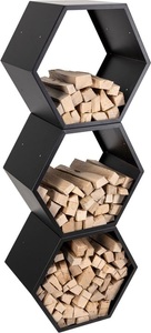 Nouvel, Kaminholzregal Honeycomb, 1 Stück, schwarz, Nouvel Kaminholzregal Honeycomb Schwarz | 52.4 × 60 × 35.4 cm