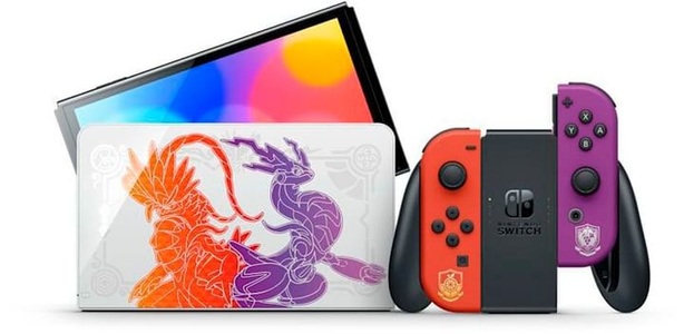 Nintendo, Switch (OLED-Modell) - Pokémon Karmesin & Purpur Edition - Spielekonsole - Mehrfarbig, 