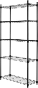 Krafter, Krafter Regal aus Stahldraht schwarz mit 5 Tablaren, Krafter Mehrzweckregal