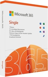 Microsoft, PC/Mac - Microsoft 365 Single /D, Microsoft 365 Single 1 Jahr DE Office Software (Box)