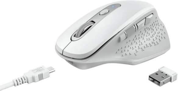 Trust-Gaming, Trust-Gaming Ozaa Wireless Rechargable Maus weiss, Trust OZAA Wireless Mouse, Rechargable, weiss, 24035
