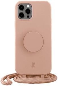 POPSOCKETS, PopSockets - (by Just Elegance) iPhone 12 / iPhone 12 Pro PopGrip 3in1 Necklace Gummi Hülle + Handykette (150cm) + PopSockets (30174) - Beige, 