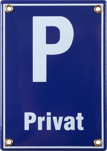 Münder Email, Schild P Privat, Münder Email Schild Privat | 17 × 0.5 × 12 cm