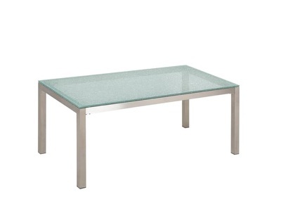 Beliani, Beliani Gartentisch Crashglas 180 x 90 cm einteilige Tischplatte GROSSETO, 