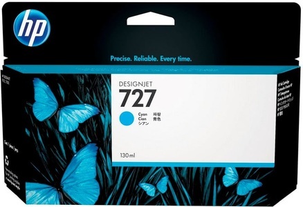 Hp, HP 727 Cyan DesignJet Druckerpatrone, 130 ml, HP 727 Original Tintenpatrone B3P19A Cyan