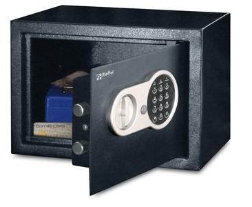 Rieffel, Rieffel HSG-16-E Tresor, Rieffel Sicherheitsbox, 200mm x 350mm x 250mm, schwarz, HGS-16 E