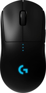 Logitech, Logitech G Pro USB-Gaming-Maus Optisch Beleuchtet, Austauschbare Seitenteile, Abnehmbares Kabel Schwarz, Logitech G - Pro Wireless Maus Beidhändig RF Optisch 25600 DPI, Schwarz