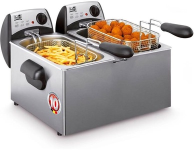 Nouvel, Nouvel 401999 Fritel FR 1355 St.steel - Fritteuse (Silber), Fritel FR 1355 Duo Kaltzonen-Fritteuse
