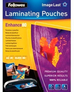 Fellowes, Fellowes Laminating Pouches A3 25Pcs - Blätter (Weiss), Fellowes Laminierfolie ImageLast, glänzend, DIN A3, Stärke 80 Mikron, 25 Stück