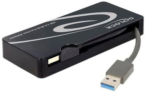 Delock, Netzwerkadapter 1 Gbit/s Delock USB 3.0 HDMI™, VGA, USB 3.0, LAN (10/100/1000 MBit/s), Delock Dockingstation USB3.0 HDMI/VGA/USB3/LAN